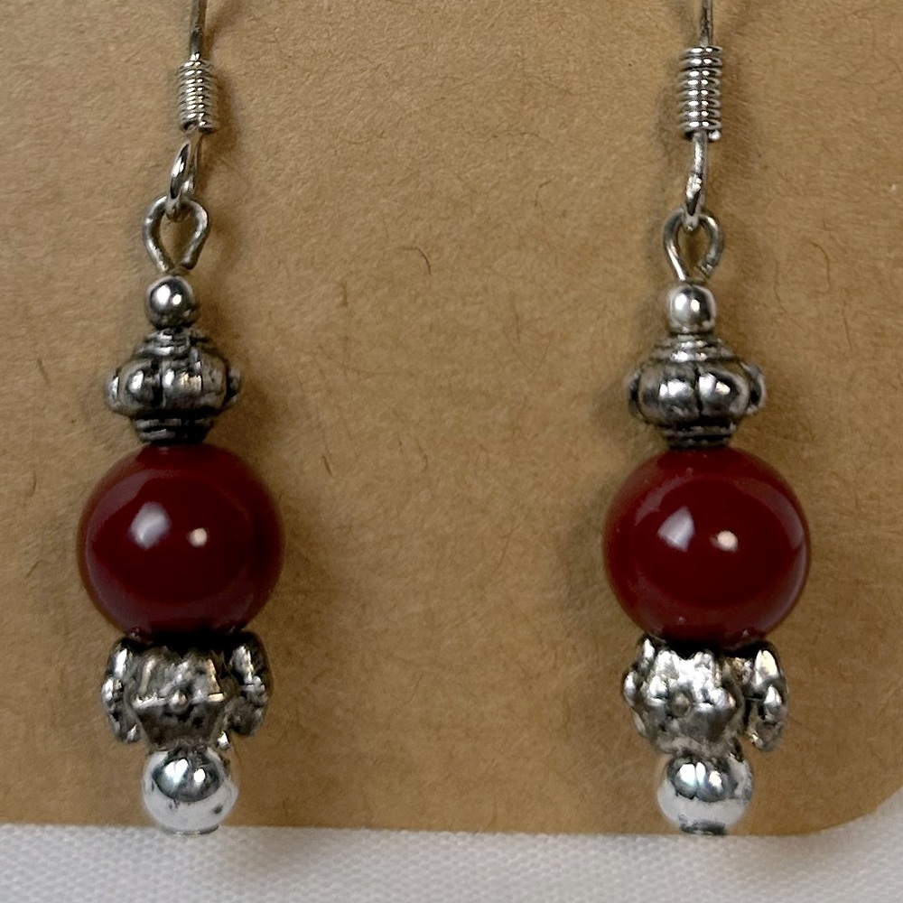Maroon Earrings - Picture 3 of 6